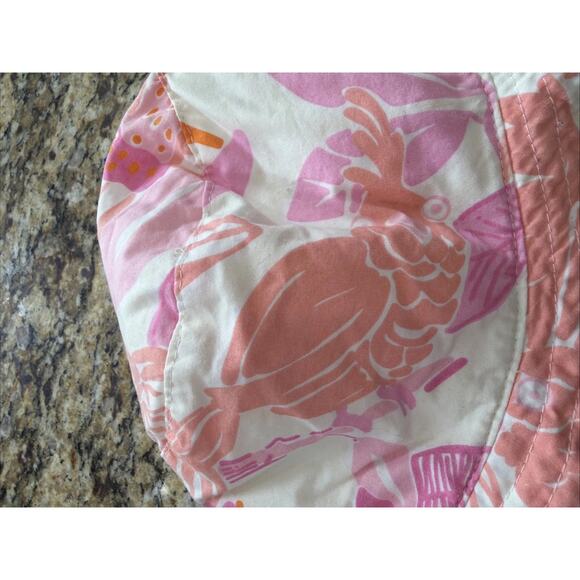 Vintage Lilly Pulitzer Bucket Hat Women\'s Pink Orange Cockatoo Print Terry Lined main image 9